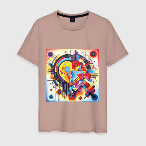 Мужская футболка хлопок с принтом Сердце Абстракция, вид спереди #2