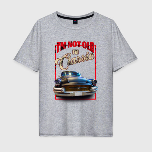 Мужская футболка хлопок Oversize с принтом Классика автомобиль Buick Roadmaster, вид спереди #2
