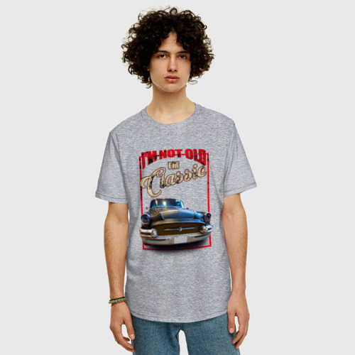 Мужская футболка хлопок Oversize с принтом Классика автомобиль Buick Roadmaster, фото на моделе #1