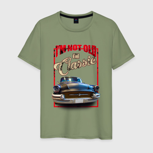 Мужская футболка хлопок Классика автомобиль Buick Roadmaster, цвет авокадо