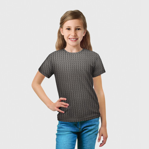 Детская футболка 3D Кольчуга серая, цвет 3D печать - фото 5