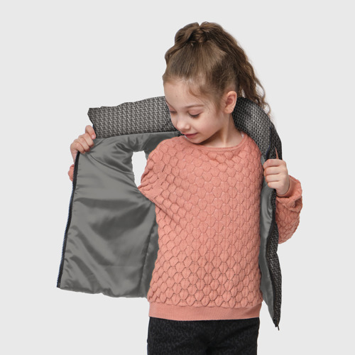 Детский жилет утепленный 3D Кольчуга серая, цвет светло-серый - фото 5