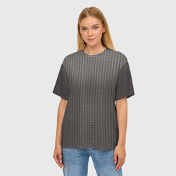 Женская футболка oversize 3D Кольчуга серая - фото 2