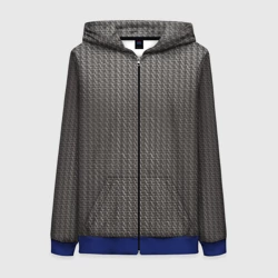 Женская толстовка 3D на молнии Кольчуга серая