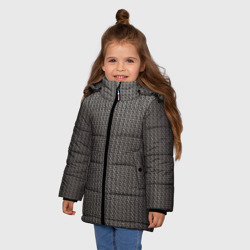 Зимняя куртка для девочек 3D Кольчуга серая - фото 2