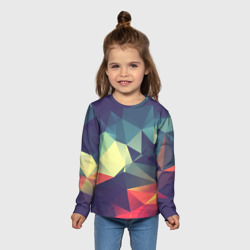 Детский лонгслив 3D Разноцветный полигональный узор - фото 2