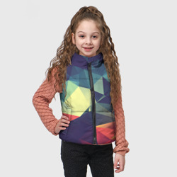 Детский жилет утепленный 3D Разноцветный полигональный узор - фото 2