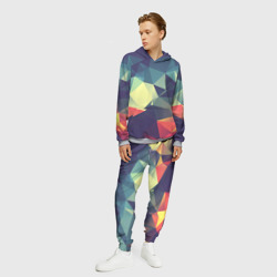 Мужской костюм с толстовкой 3D Разноцветный полигональный узор - фото 2