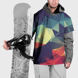 Накидка на куртку 3D Разноцветный полигональный узор