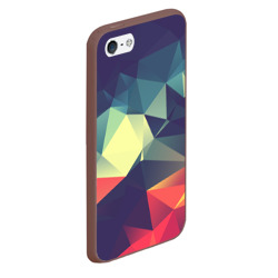 Чехол для iPhone 5/5S матовый Разноцветный полигональный узор - фото 2