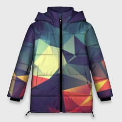 Женская зимняя куртка Oversize Разноцветный полигональный узор