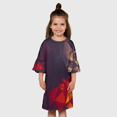 Детское платье 3D с принтом Полигональный узор, вид сбоку #3