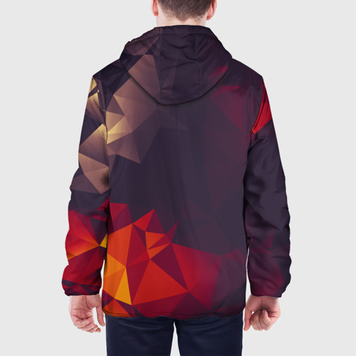 Мужская куртка 3D с принтом Полигональный узор, вид сзади #2