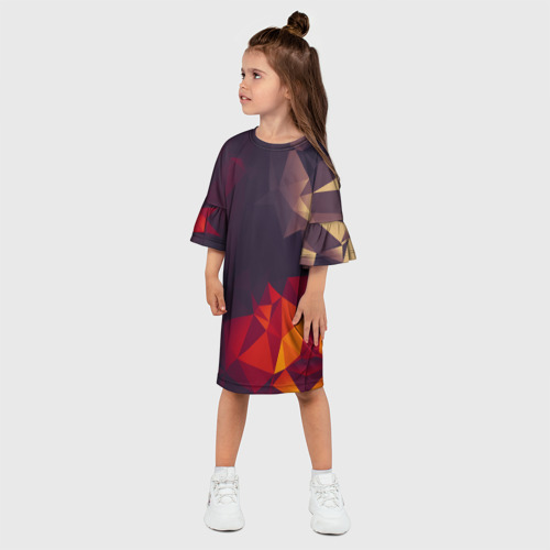 Детское платье 3D с принтом Полигональный узор, фото на моделе #1