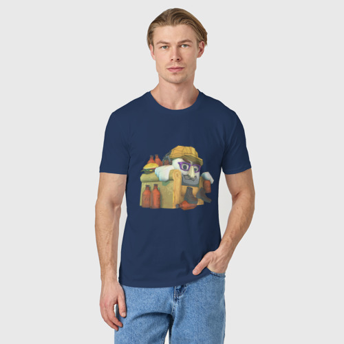 Мужская футболка хлопок Профессор Гарибальди Chicken Gun, цвет темно-синий - фото 3