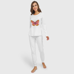 Женская пижама с лонгсливом хлопок Тропическая бабочка - фото 2