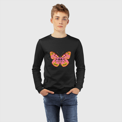 Детский свитшот хлопок с принтом Тропическая бабочка, фото #4