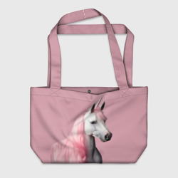 Пляжная сумка 3D Единорог розовая грива