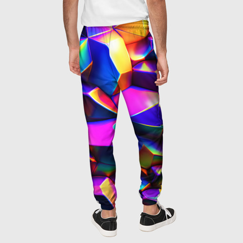 Мужские брюки 3D Бензиновые неоновые кристаллы, цвет 3D печать - фото 5