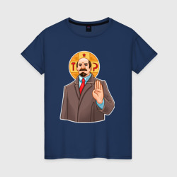 Ленин всемогущ – Женская футболка хлопок с принтом купить со скидкой в -20%