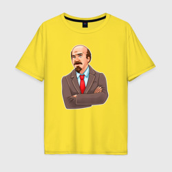 Мужская футболка хлопок Oversize Ленин закатывает глаза