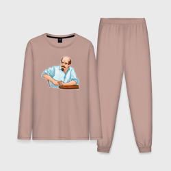 Мужская пижама с лонгсливом хлопок Ленин в раздумьях