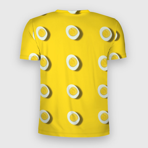 Мужская футболка 3D Slim с принтом Вареное яйцо, вид сзади #1