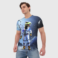 Мужская футболка 3D Тираннозавр-космонавт - фото 2