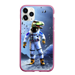 Чехол для iPhone 11 Pro Max матовый Тираннозавр-космонавт