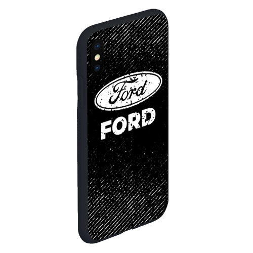 Чехол для iPhone XS Max матовый Ford с потертостями на темном фоне - фото 3