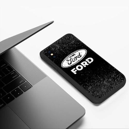Чехол для iPhone XS Max матовый Ford с потертостями на темном фоне - фото 5