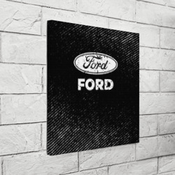 Холст квадратный Ford с потертостями на темном фоне - фото 2