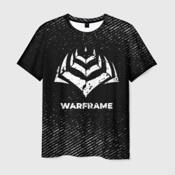 Мужская футболка 3D Warframe с потертостями на темном фоне