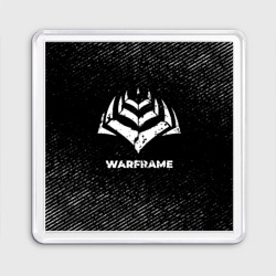 Магнит 55*55 Warframe с потертостями на темном фоне