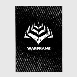 Постер Warframe с потертостями на темном фоне