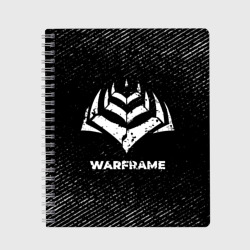 Тетрадь Warframe с потертостями на темном фоне