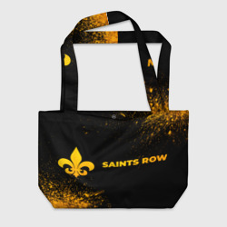 Пляжная сумка 3D Saints Row - gold gradient: надпись и символ