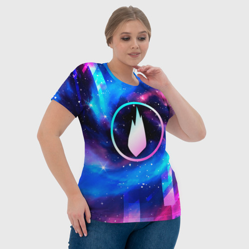 Женская футболка 3D Thousand Foot Krutch неоновый космос, цвет 3D печать - фото 6