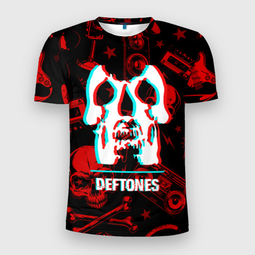 Мужская футболка 3D Slim Deftones rock glitch, цвет 3D печать