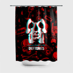 Штора 3D для ванной Deftones rock glitch