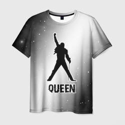 Мужская футболка 3D Queen glitch на светлом фоне