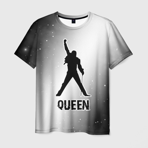 Мужская футболка 3D Queen glitch на светлом фоне, цвет 3D печать