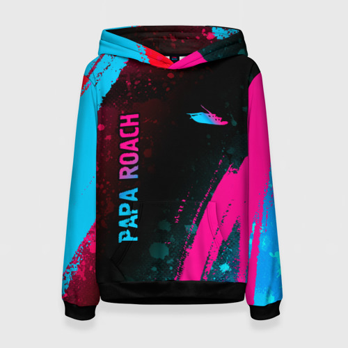 Женская толстовка 3D Papa Roach - neon gradient: надпись, символ, цвет 3D печать