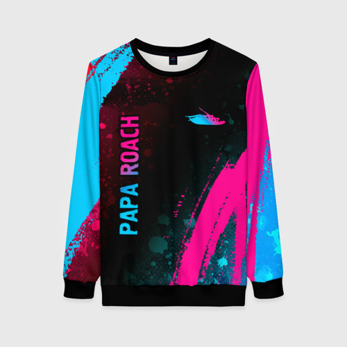 Женский свитшот 3D Papa Roach - neon gradient: надпись, символ, цвет 3D печать