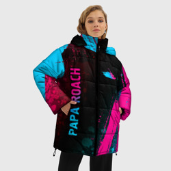 Женская зимняя куртка Oversize Papa Roach - neon gradient: надпись, символ - фото 2