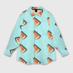 Мужская рубашка oversize 3D Кусок пиццы