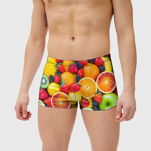 Мужские купальные плавки 3D Сочные фрукты, цвет 3D печать - фото 3