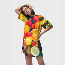 Платье-футболка 3D Сочные фрукты - фото 2