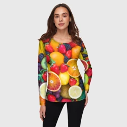 Женский лонгслив 3D Сочные фрукты - фото 2