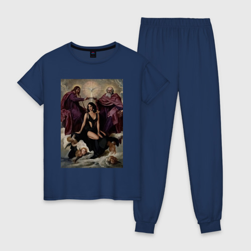 Женская пижама хлопок Feat Lana Del Rey, цвет темно-синий